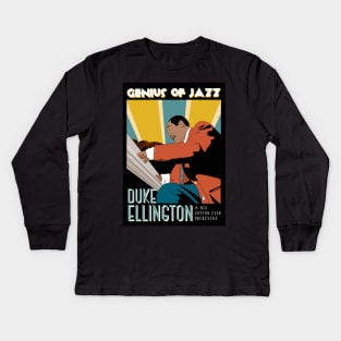 Duke Ellington Original Jazz Poster Kids Long Sleeve T-Shirt